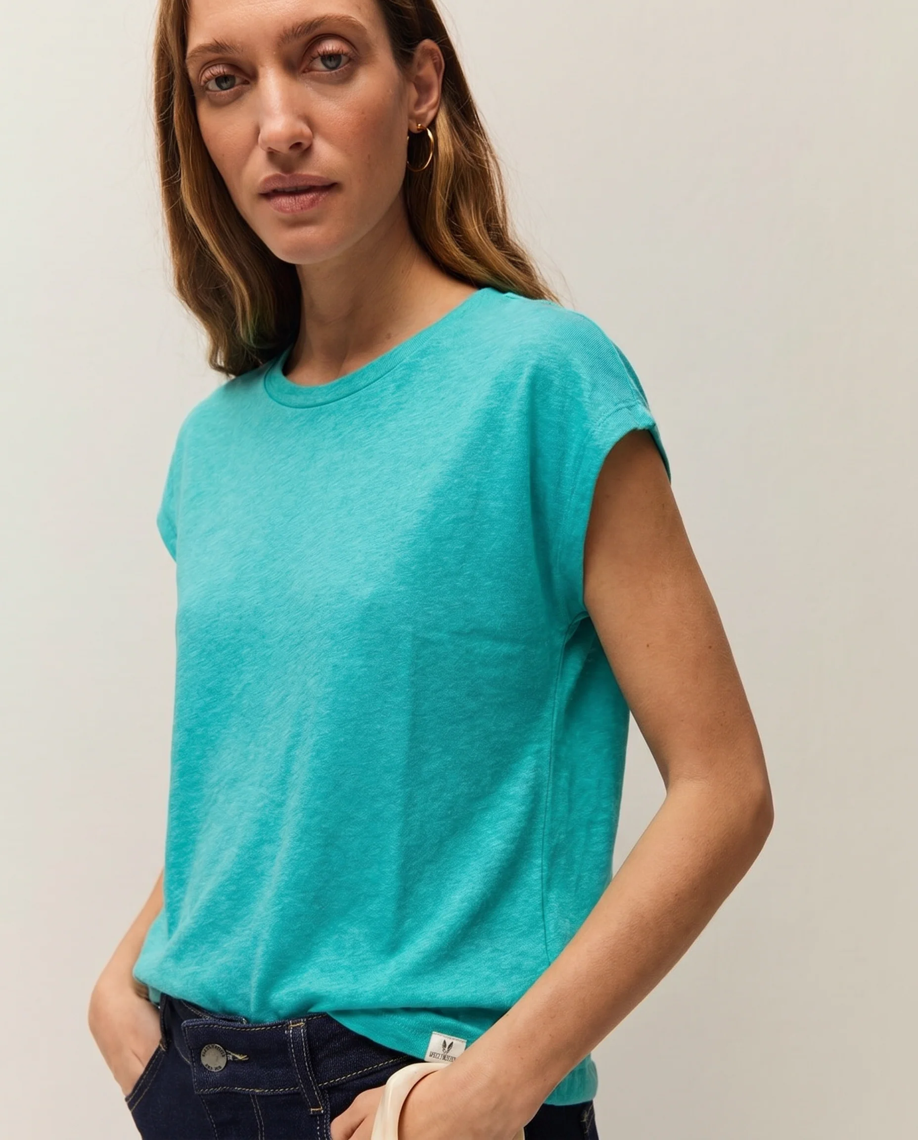 Camiseta lino  manga corta - Image 4