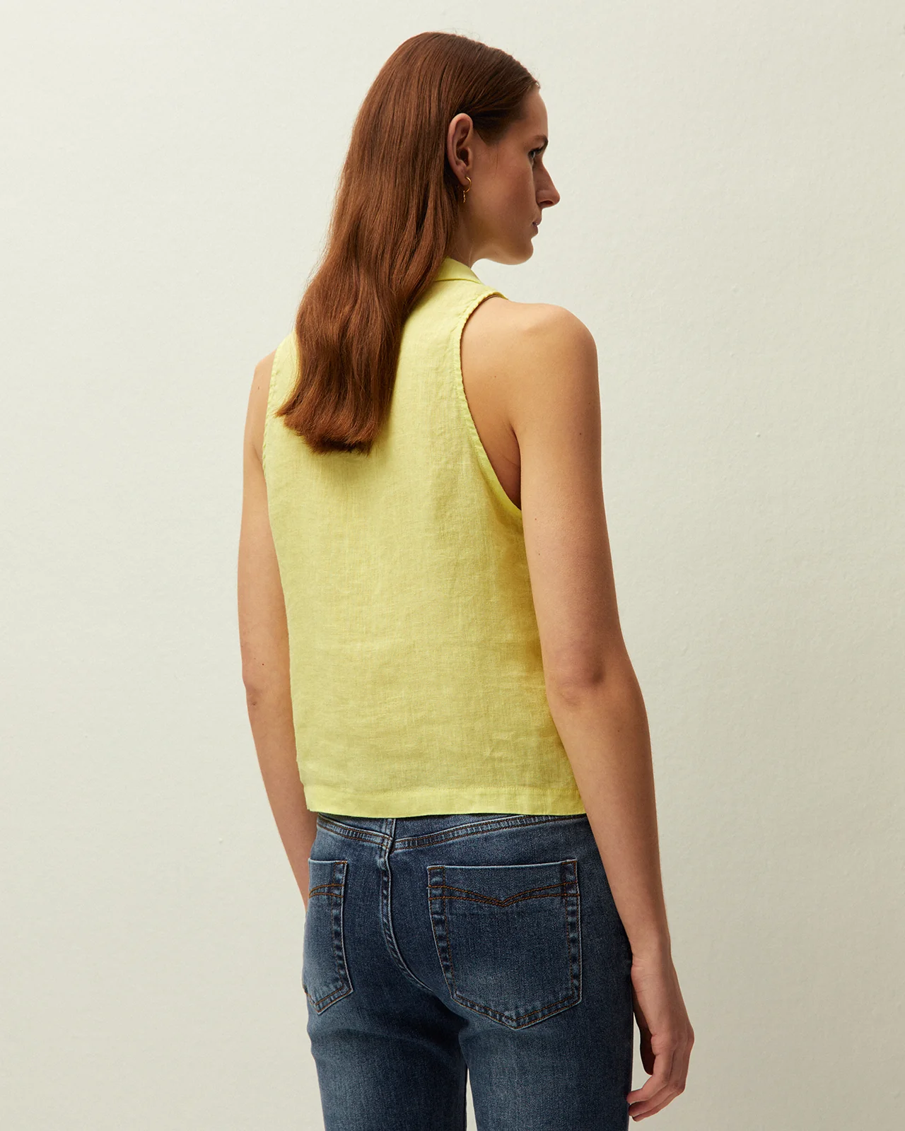 Chaleco lino cuello camisero - Image 2