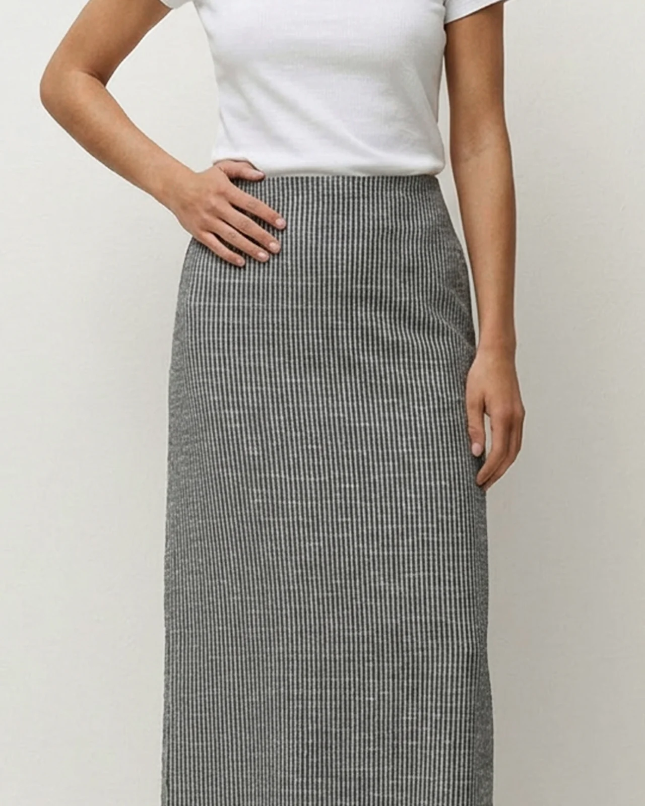 Falda midi canalé - Image 3